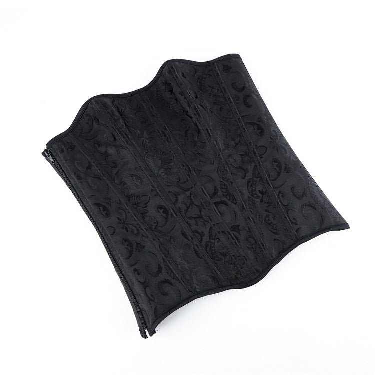Black Jacquard Zip-Back Corset Top, alternate view 5
