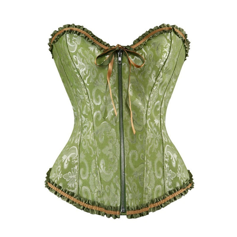 Black Ruffle Trim Strapless Corset Top, alternate view 6