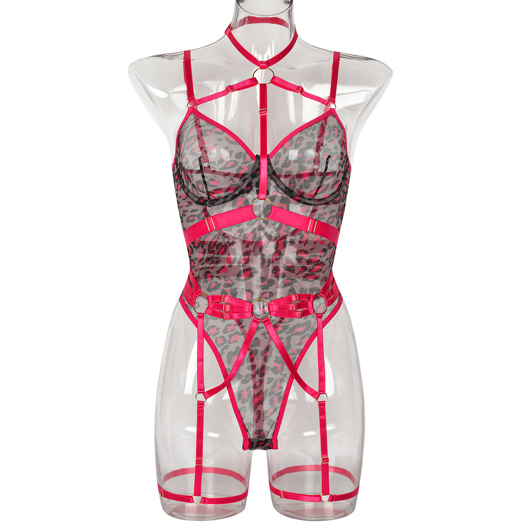 Strappy Halter Teddy Bodysuit - Styled View