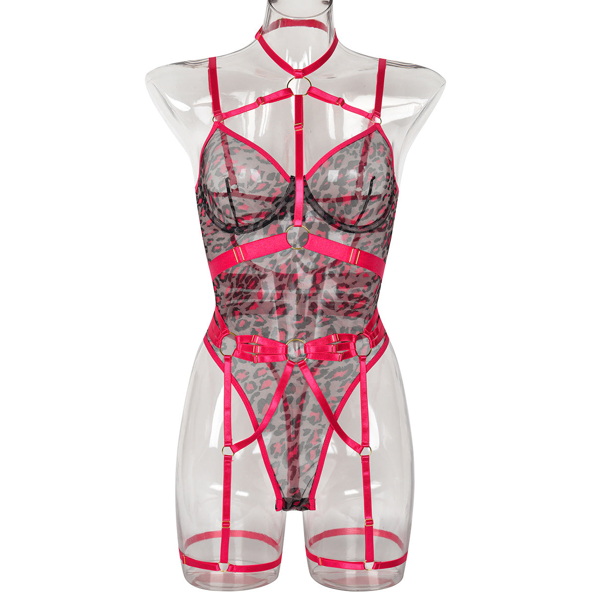 Strappy Halter Teddy Bodysuit - Styled View