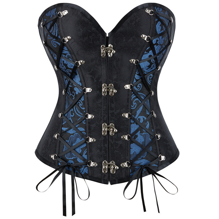 Black Purple Buckle Corset Top, alternate view 5