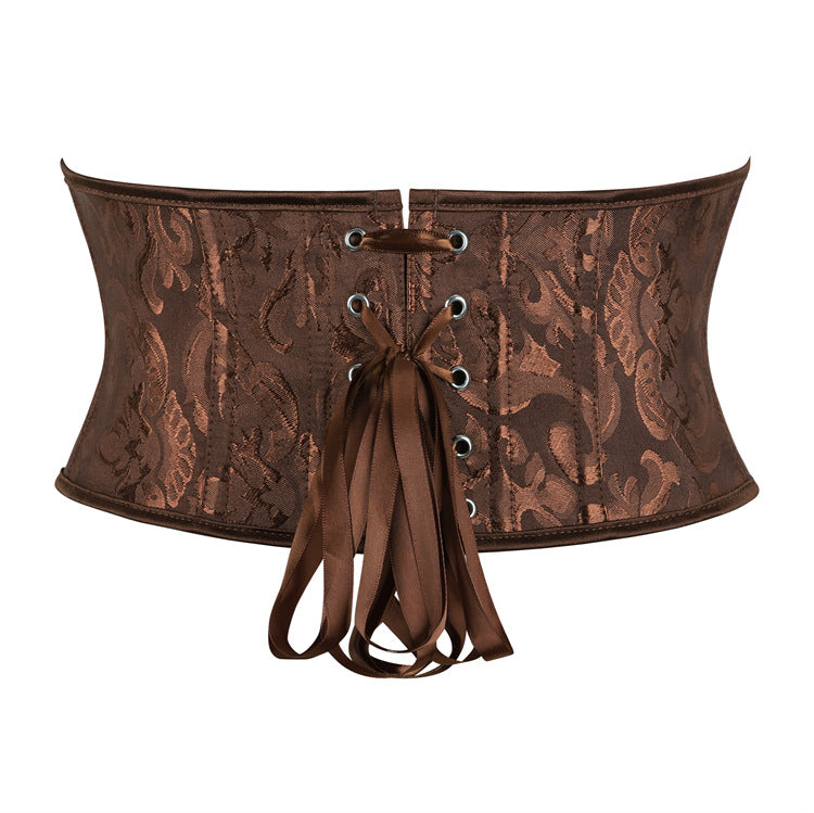 Brown Brocade Underbust Corset Top, alternate view 3