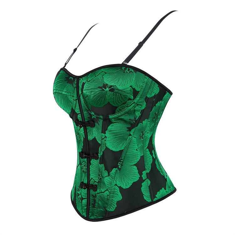 Emerald Floral Strapless Corset Top, alternate view 3