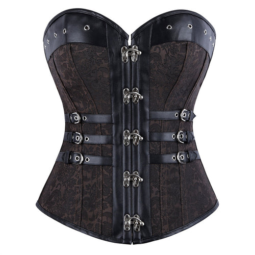 Black Buckle Strapless Corset Top