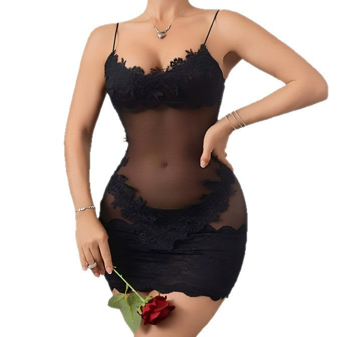 Black Sheer Chemise Nightdress, alternate view 5