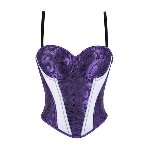 Purple Jacquard Corset Top