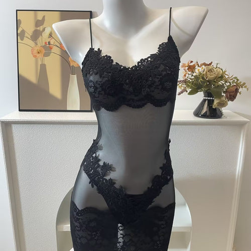 Black Sheer Chemise Nightdress, alternate view 2