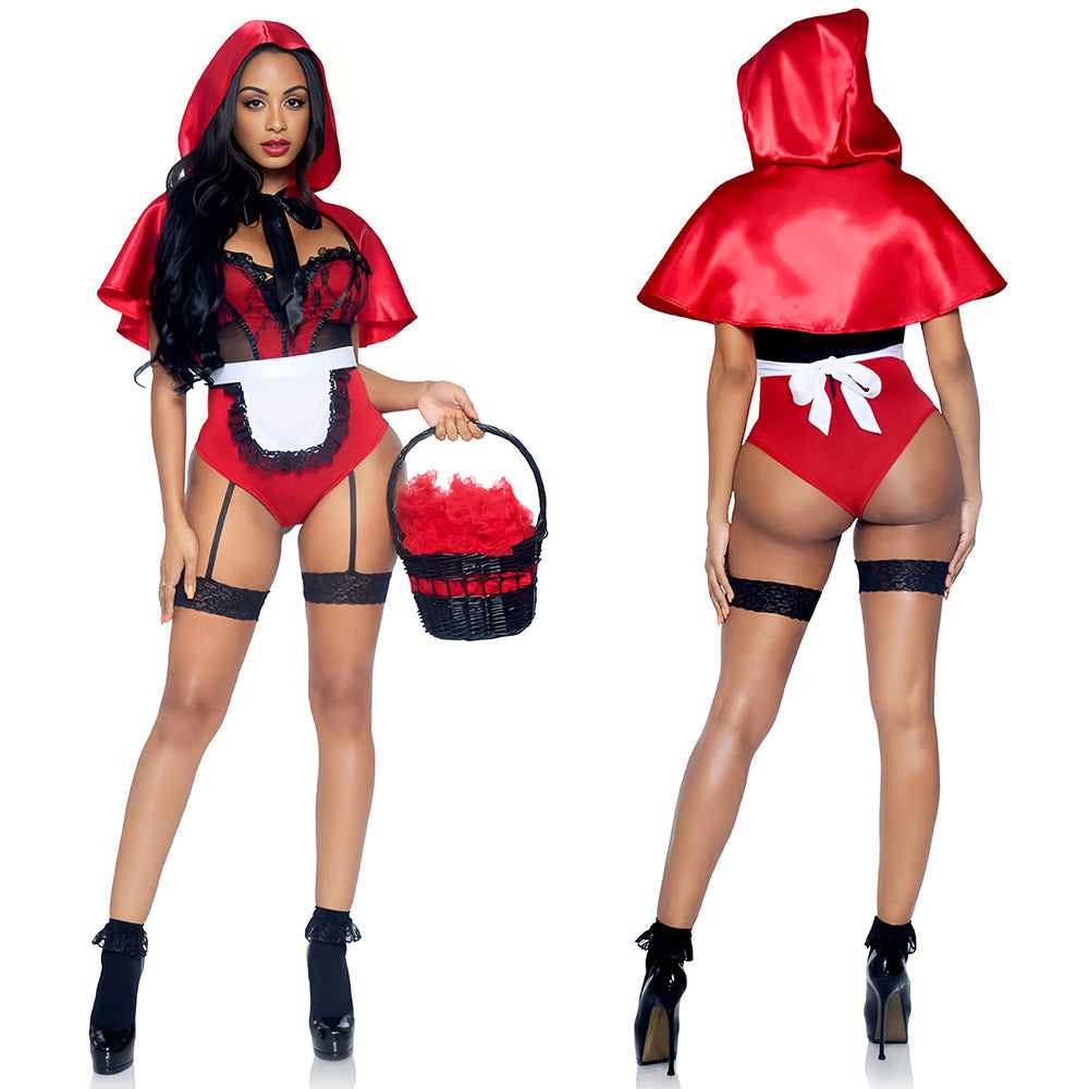 Uniform-Inspired Costume Lingerie Set With Apron - Alternate View