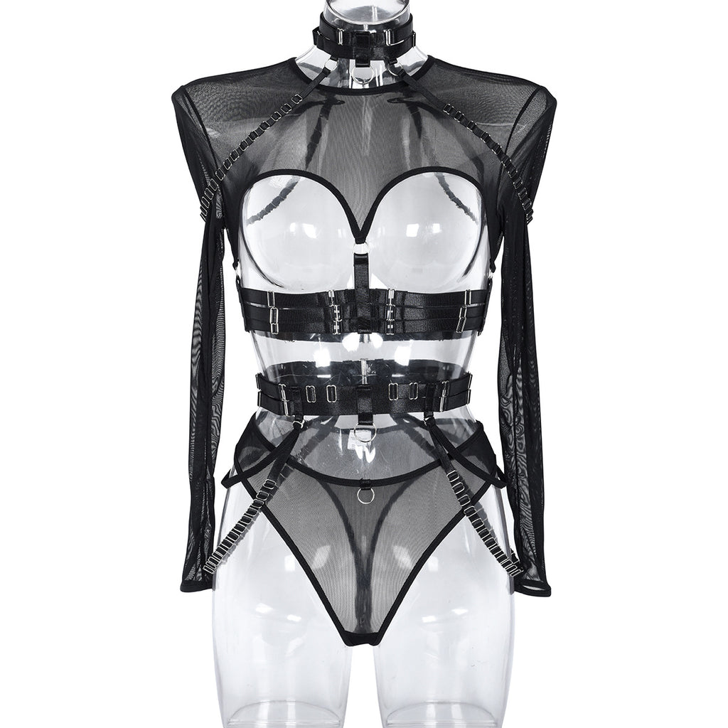 Multi-Color Sheer Mesh Teddy Bodysuit - Secret Hour lingerie