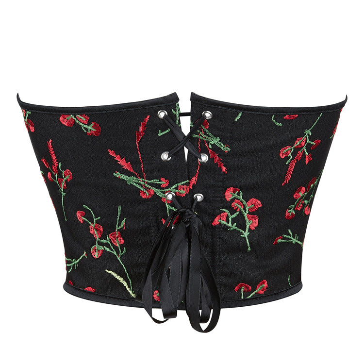 Black Rose Print Corset Top, alternate view 3