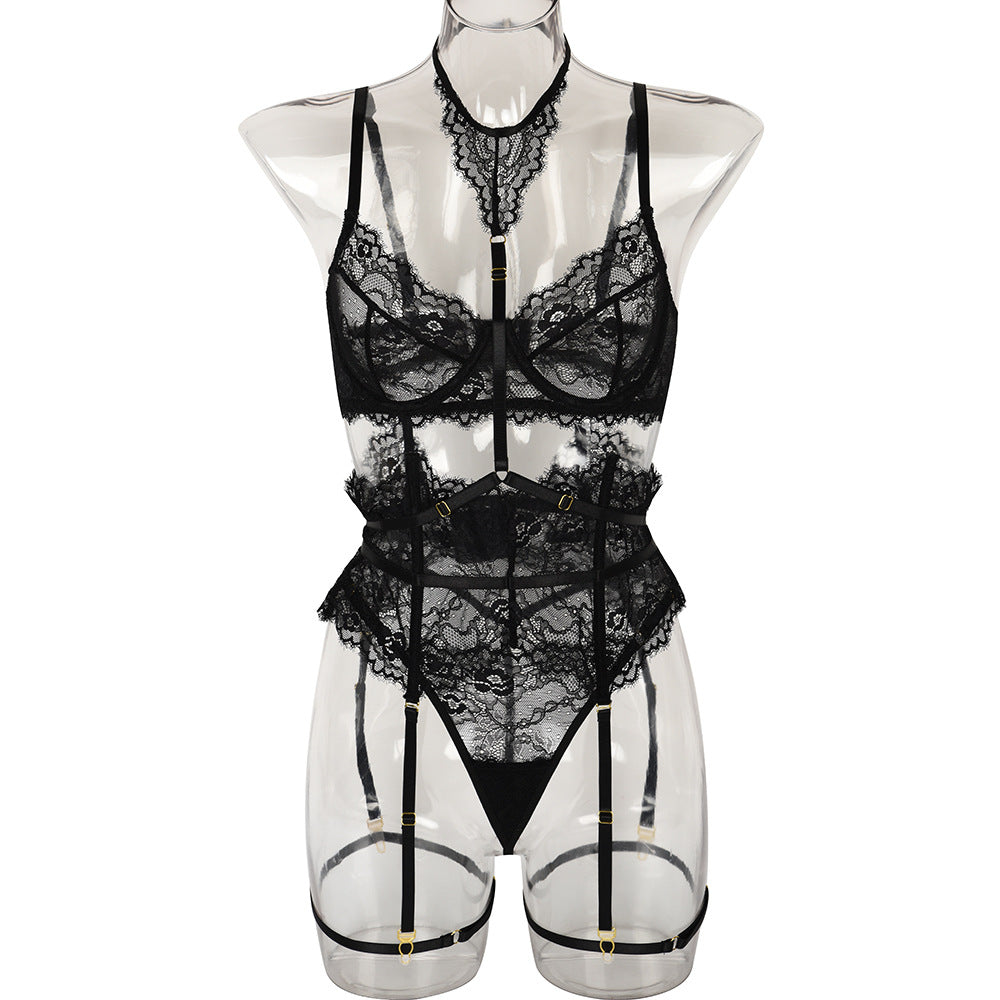 Red Lace Strappy Teddy Bodysuit - Alternate View