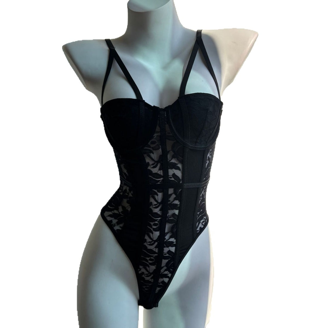 Black Lace Floral Bodysuit, alternate view 5