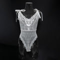 Strappy Bow Detail Lace Teddy Bodysuit - Styled View