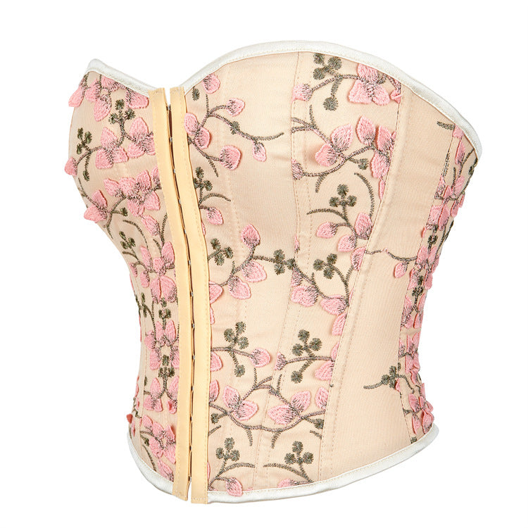 Lavender Floral Back-Zip Corset Top, alternate view 4