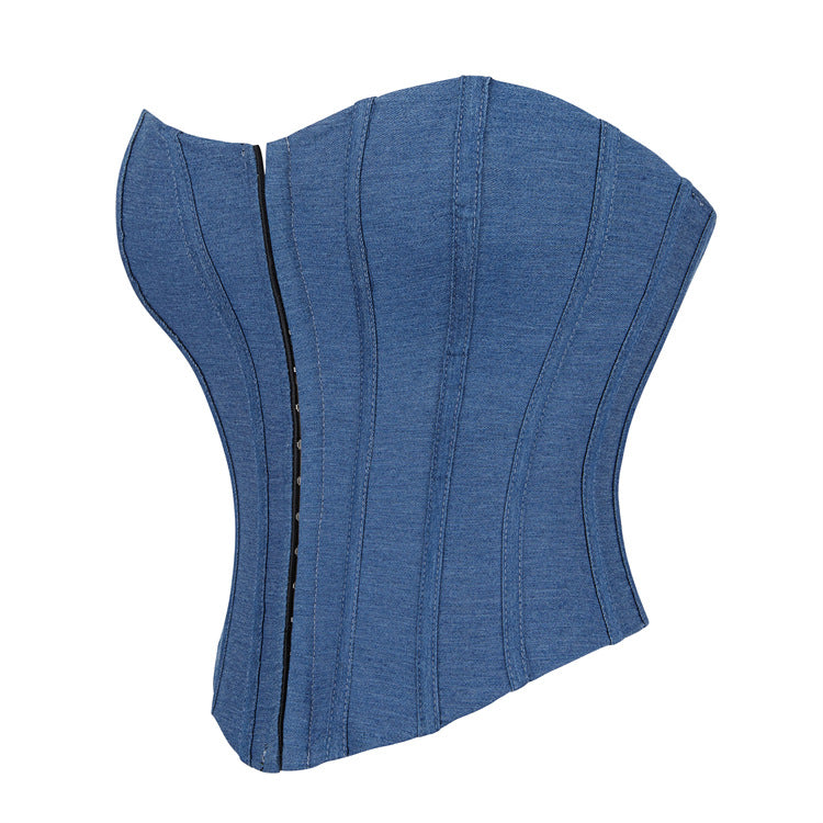 Blue Strapless Corset Top, alternate view 2