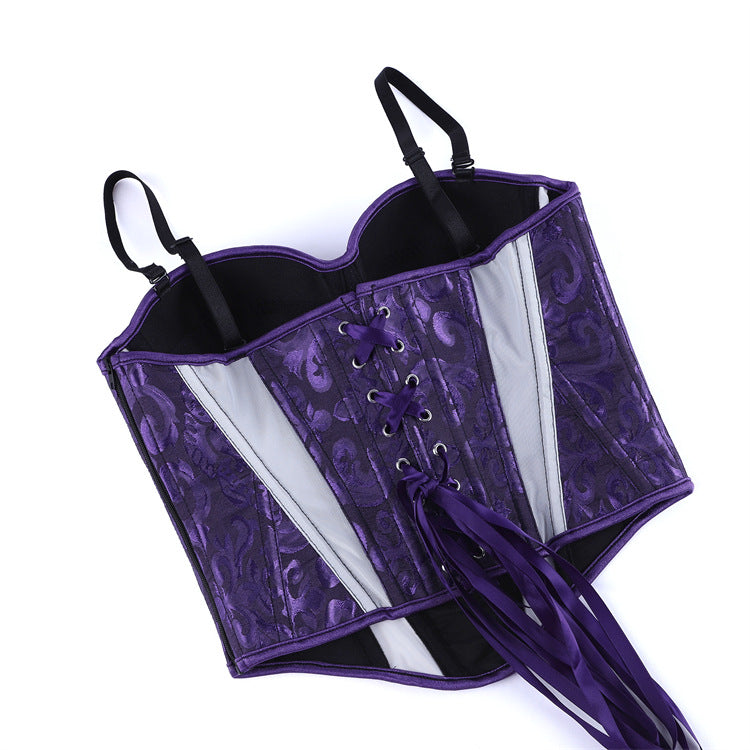 Purple Jacquard Corset Top, alternate view 4