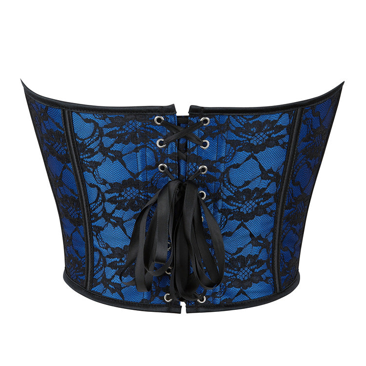 Blue Lace Strapless Corset Top, alternate view 3