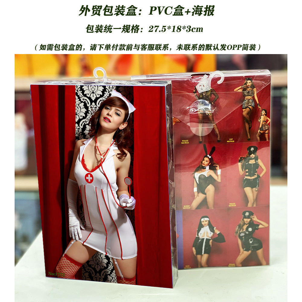 Nurse Costume Lingerie Set With Stethoscope and Headband - Alternate View
