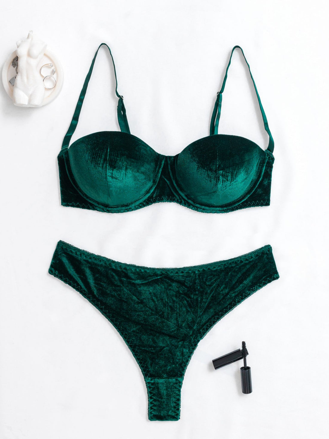 Emerald Lace Bra and Bottom Set, alternate view 7