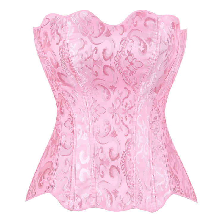 Lavender Jacquard Strapless Corset Top, alternate view 2