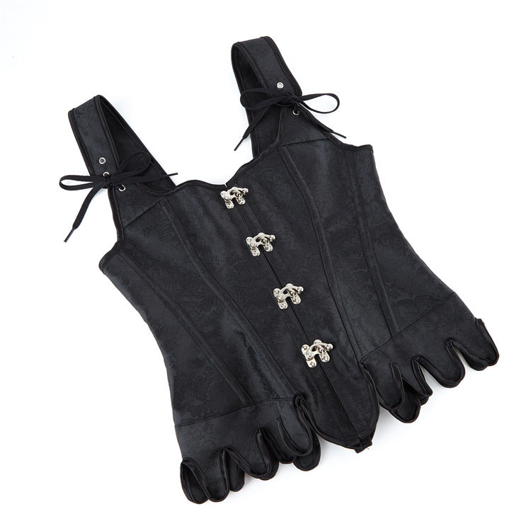 Ivory Brown Lace-Up Corset Top, alternate view 5