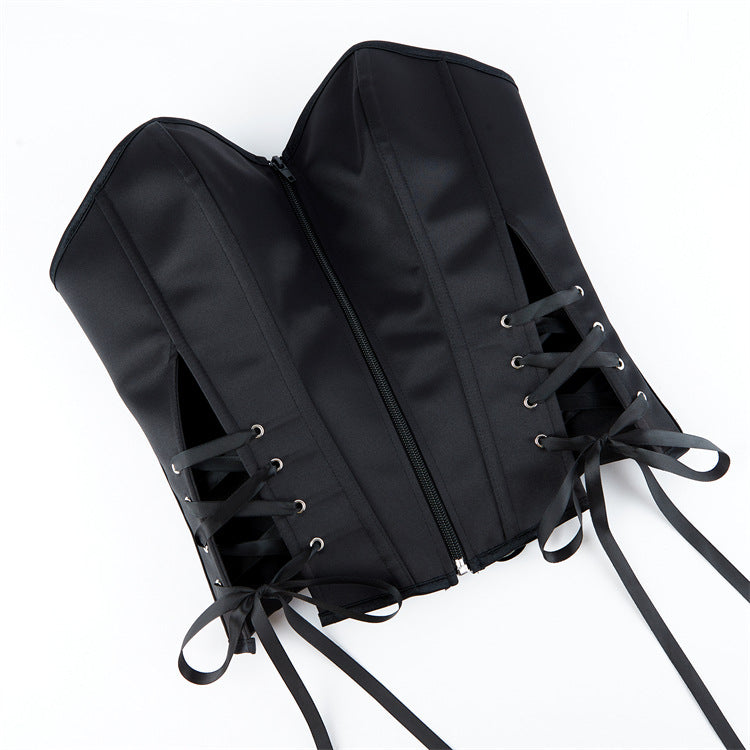 Black Side Lace-Up Strapless Corset Top, alternate view 5