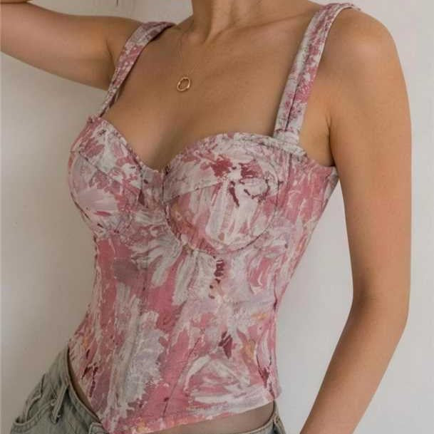 Pink Floral Corset Top, alternate view 3
