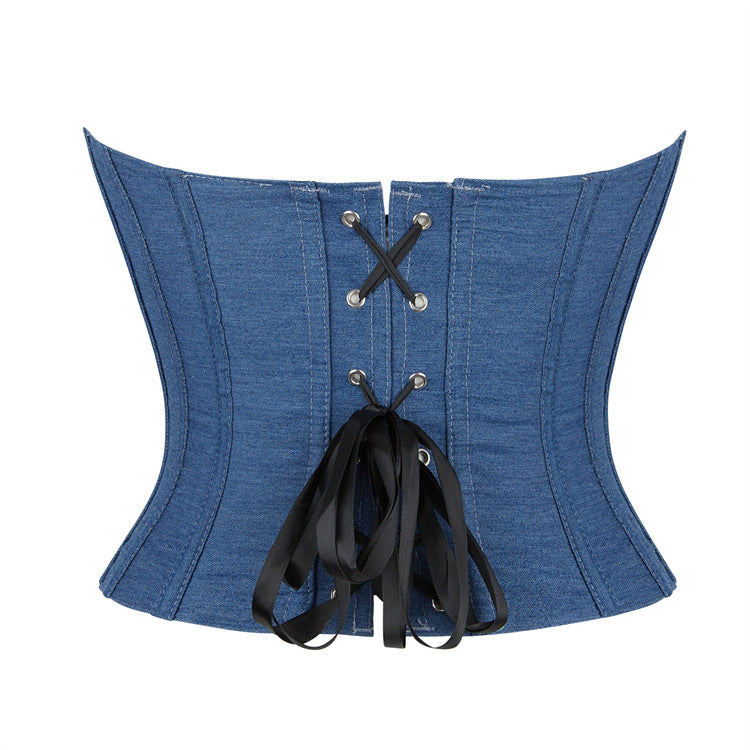 Blue Strapless Corset Top, alternate view 3