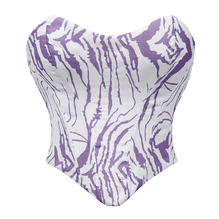 Zebra Print Strapless Corset Top, alternate view 5