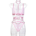 Light Pink Floral Lace Lingerie Set - Alternate View
