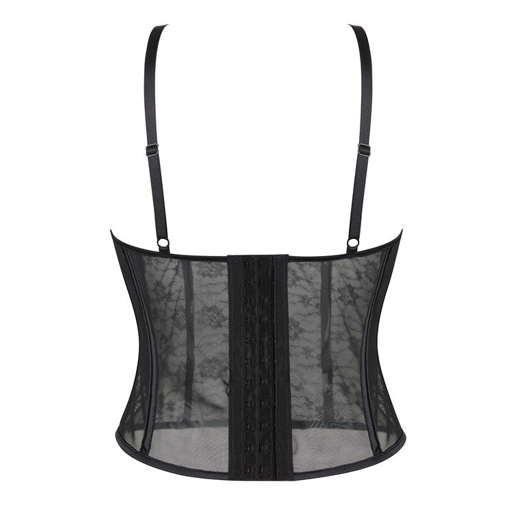 Black Sheer Lace Corset Top, alternate view 3