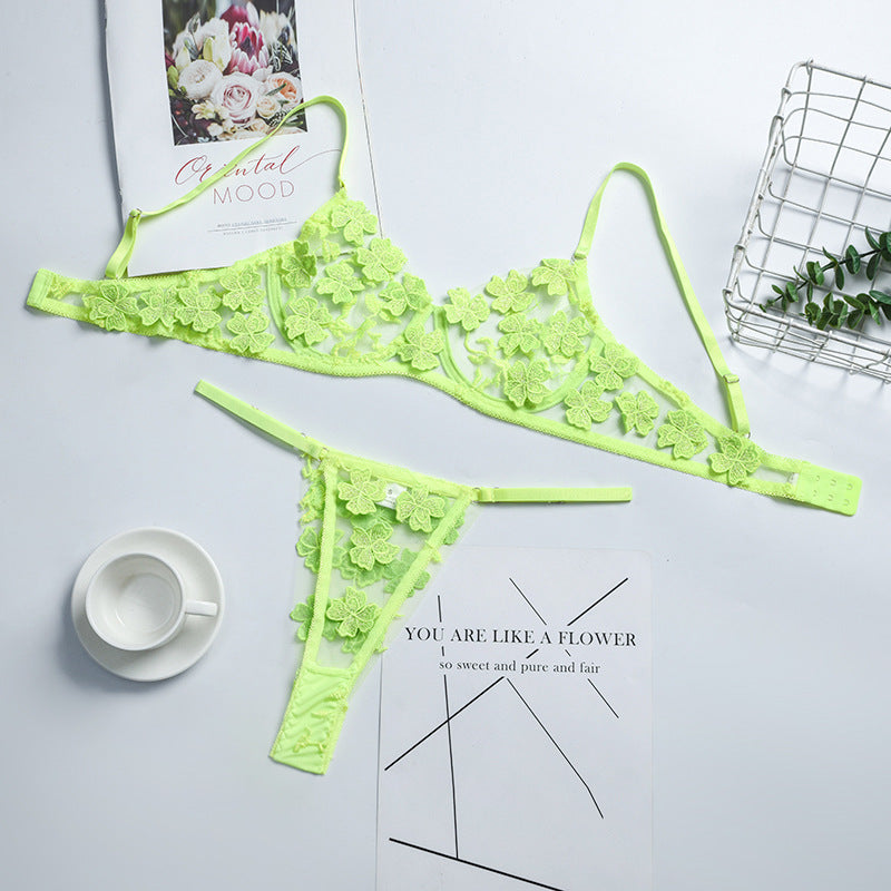 White Floral Lace Lingerie Set - Alternate View