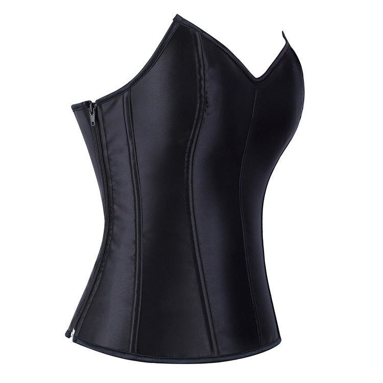 Black Leather-Look Panel Corset Top, alternate view 2