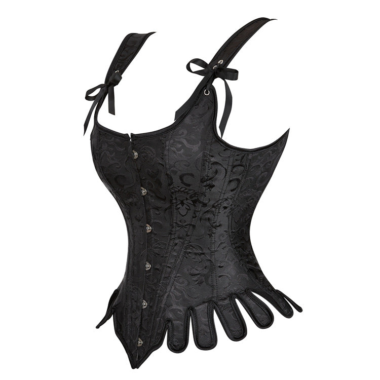 Black Lace-Up Shoulder Corset Top, alternate view 2