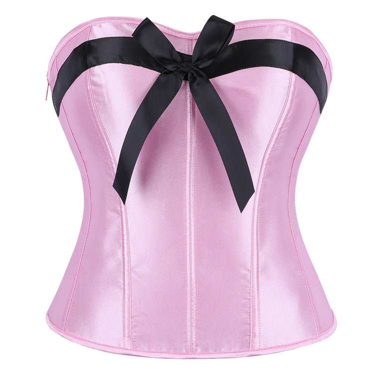 Pink Bow Strapless Corset Top