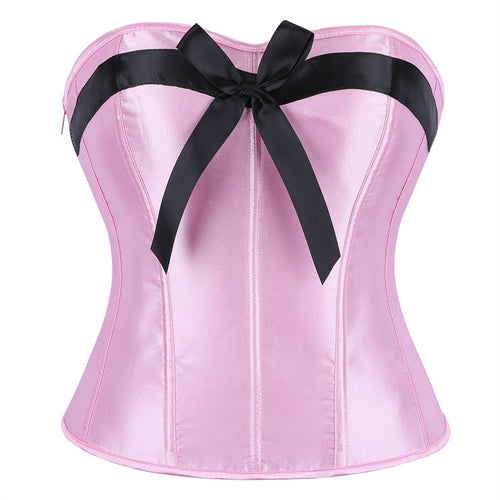 Pink Bow Strapless Corset Top