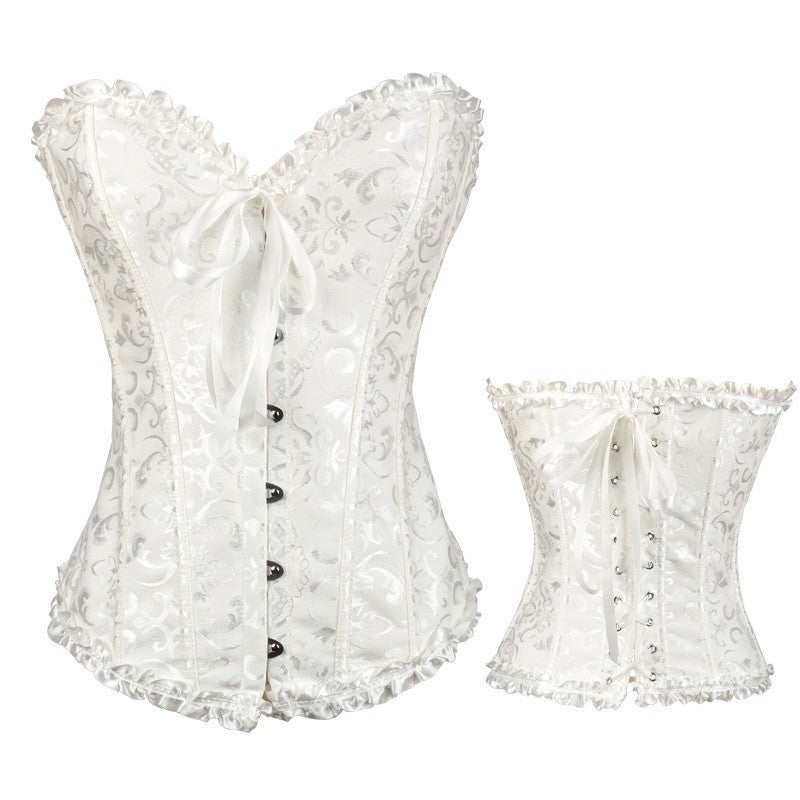 Pink Floral Lace-Up Corset Top, alternate view 3