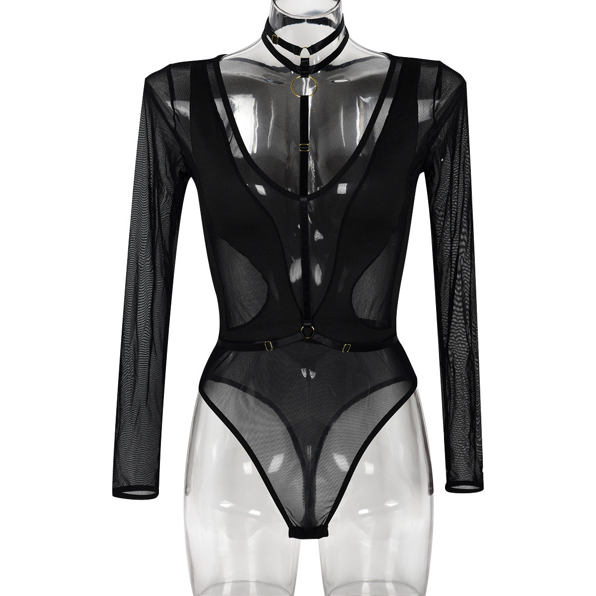 Mesh Cutout Teddy Bodysuit - Styled View