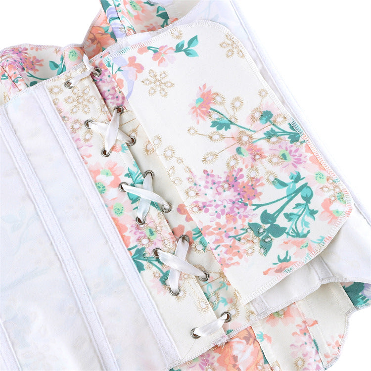 White Floral Strapless Corset Top, alternate view 4