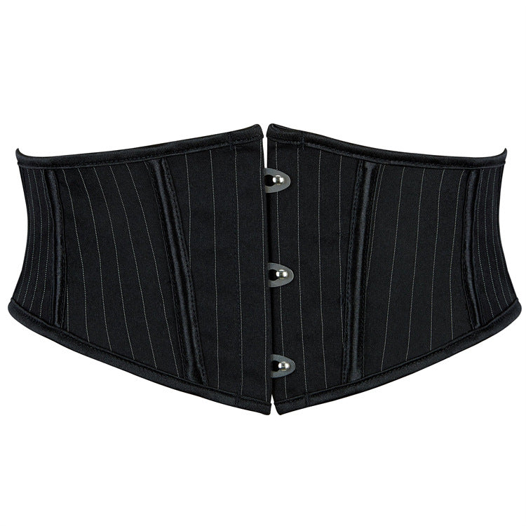 Black Pinstripe Underbust Corset Top