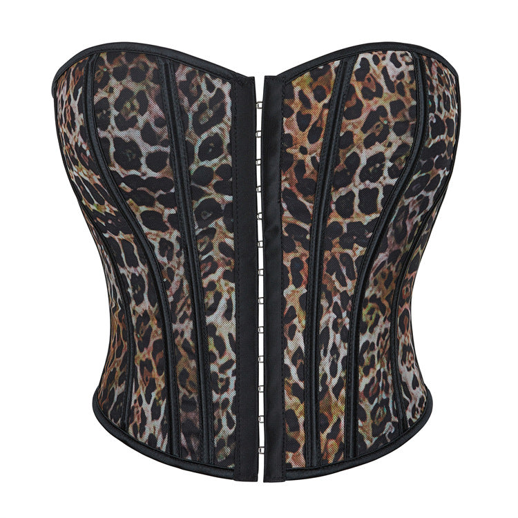Black Floral Tapestry Panel Corset Top