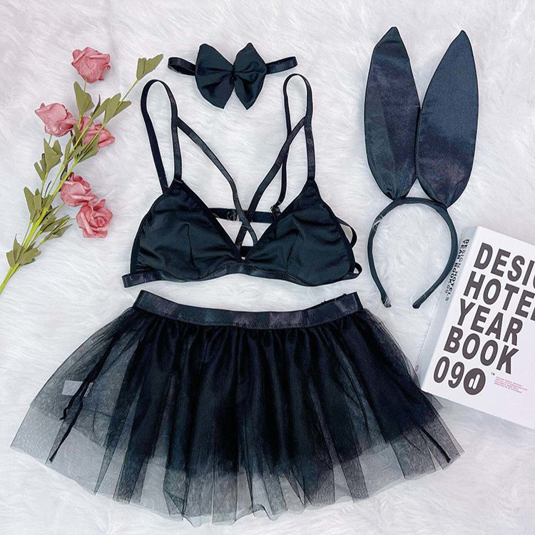 Bunny Costume Lingerie Set With Headband - Alternate View