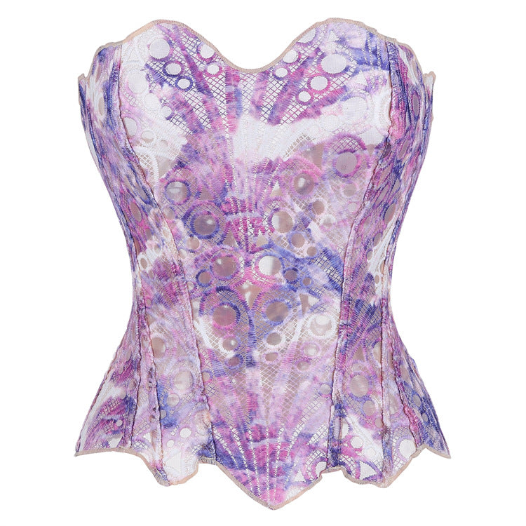 Black Sheer Eyelet Corset Top, alternate view 4