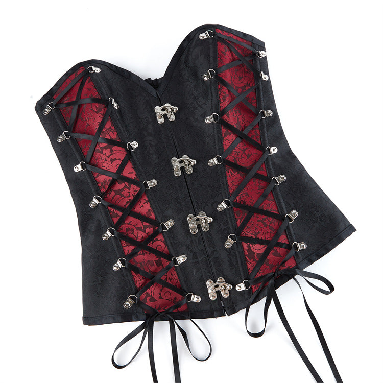 Black Purple Buckle Corset Top, alternate view 4