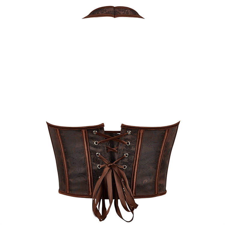 Brown Paisley Halter Corset Top, alternate view 3