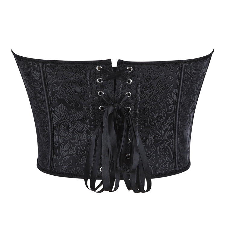 Black Paisley Strapless Corset Top, alternate view 3