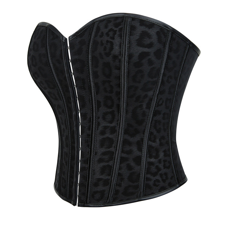 Black Brocade Back-Zip Corset Top, alternate view 2