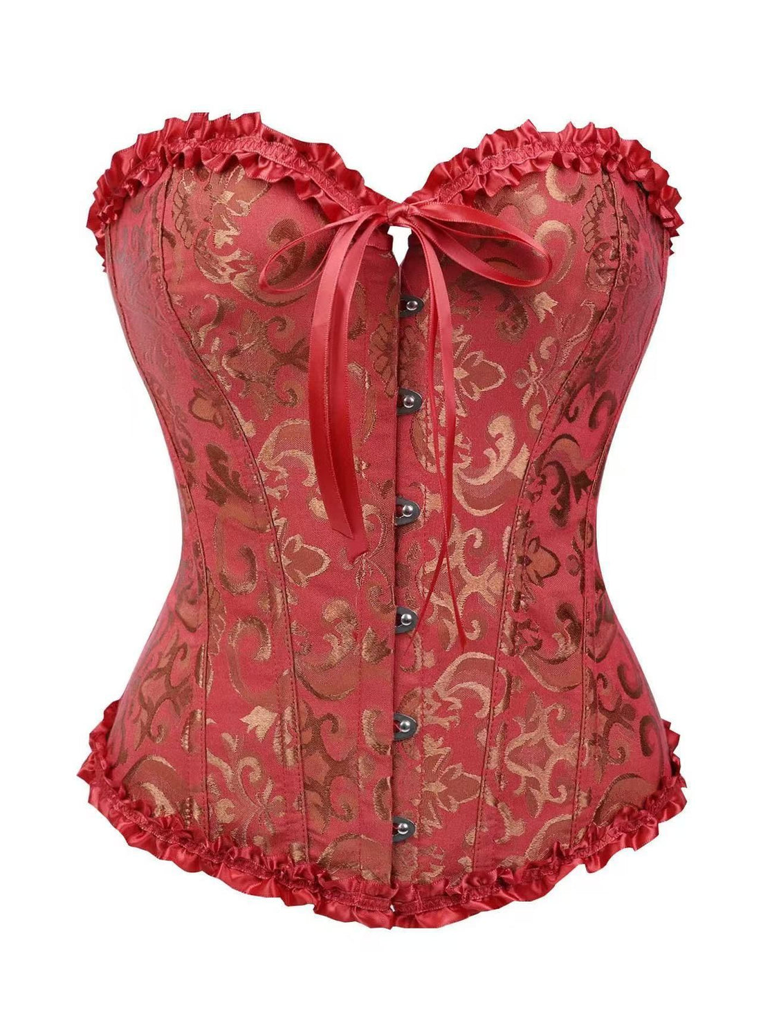 Pink Floral Lace-Up Corset Top, alternate view 11