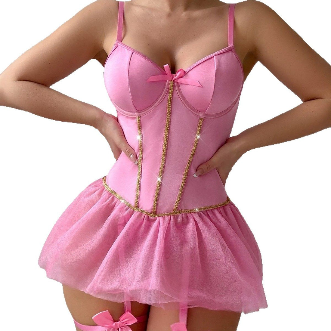 Pink Tulle Skirt Bodysuit, alternate view 5