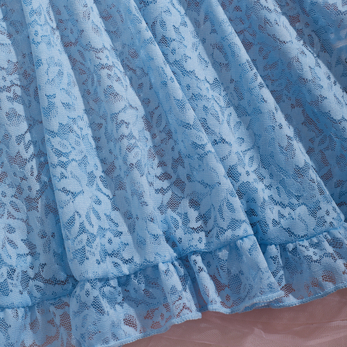 Light Blue Mesh Chemise Nightdress - Detail View